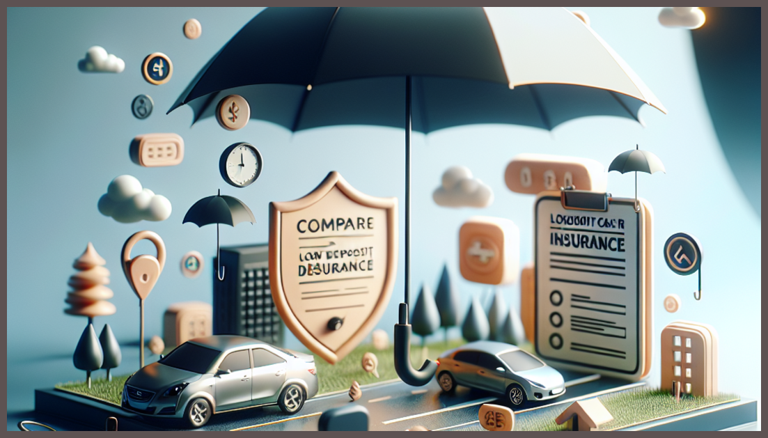 A visual representation of car insurance comparison with symbols of trust.