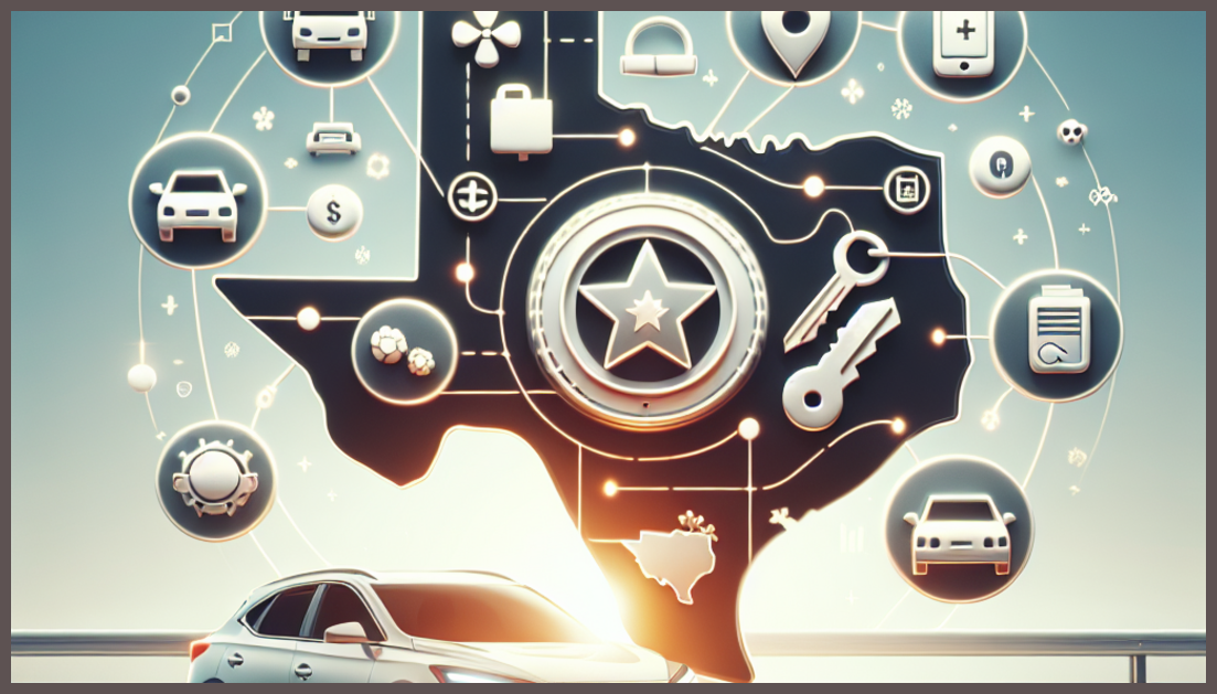 Symbolic representation of factors influencing car insurance rates in Texas.