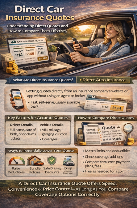 Infographic on Direct Car Insurance Quotes 